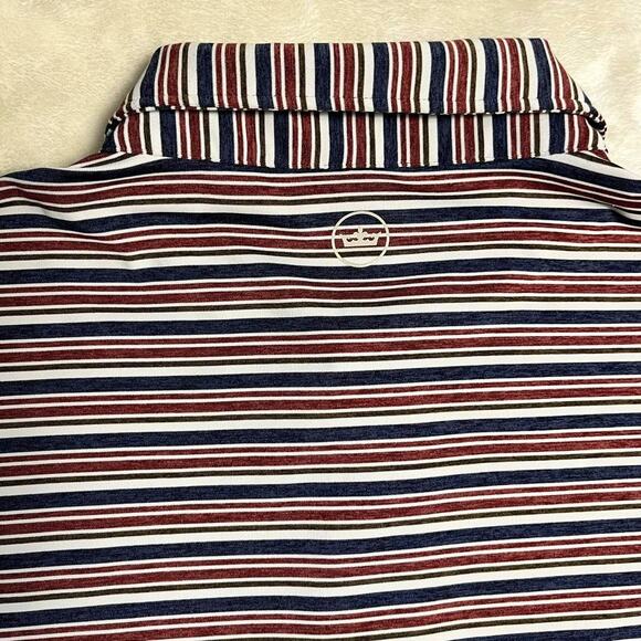 Peter Millar Crown Crafted Performance Polo Men's Small Navy Crimson White Golf - Picture 5 of 11